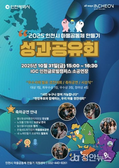 “마을에서 사람을 잇다” 인천시, ‘2025 인천 마을공동체 성과공유회’ 성황리 개최