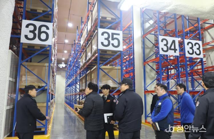 계양소방서, 겨울철 물류창고 화재안전관리 위한 간담회·안점점검