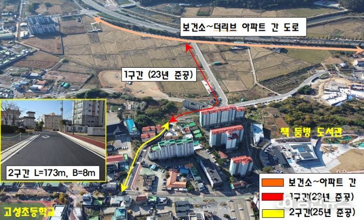 고성군, 천리교 주변도로 개통.