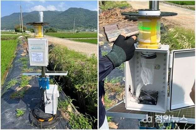 경상국립대학교(GNU) 농업생명과학대학 식물의학과 이원훈 교수 연구팀이 개발한 ‘광파장 유인트랩’