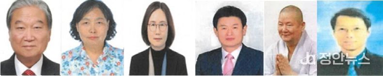 왼쪽부터 정재택·조명자·박애랑·구본권·박금성·차중철