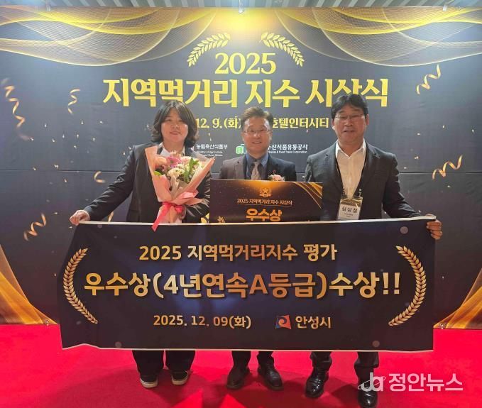 안성시, 지역먹거리지수 4년연속 우수 지자체 선정