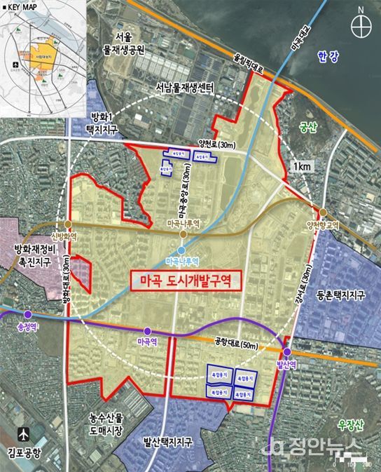 위치도 (강서구 마곡동 일대)