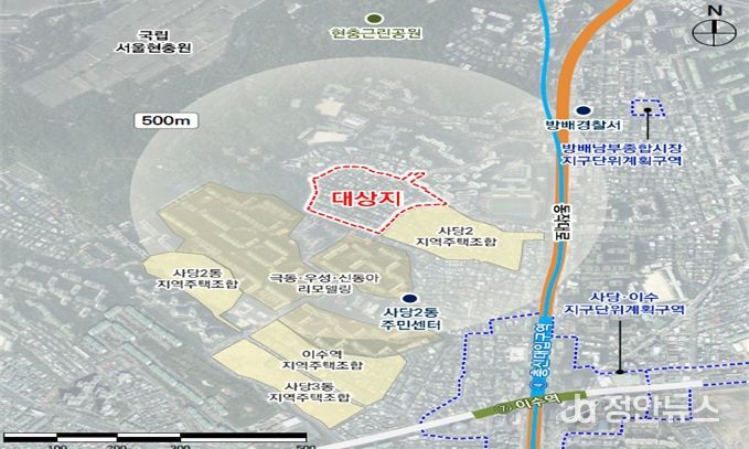 위치도 (동작구 사당2동 63-1번지 일대)