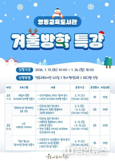 영동교육도서관-책과 인공지능을 잇는 겨울방학 프로그램