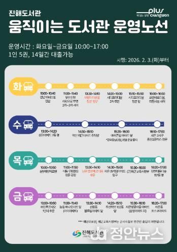 창원시 진해도서관, ‘움직이는 도서관’ 남문지구 노선 확대 운영