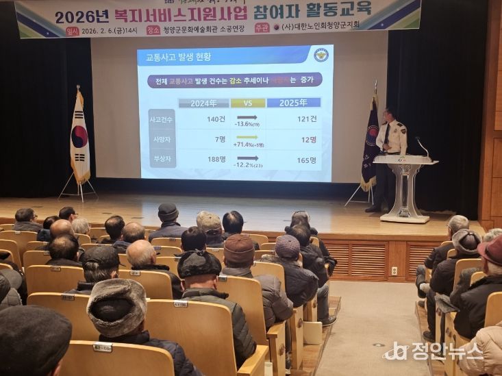 대한노인회 청양군지회, 참여자 150명 대상 청양경찰서 연계 교육