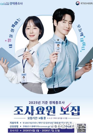 2025년 기준 경제총조사 조사요원 모집 포스터